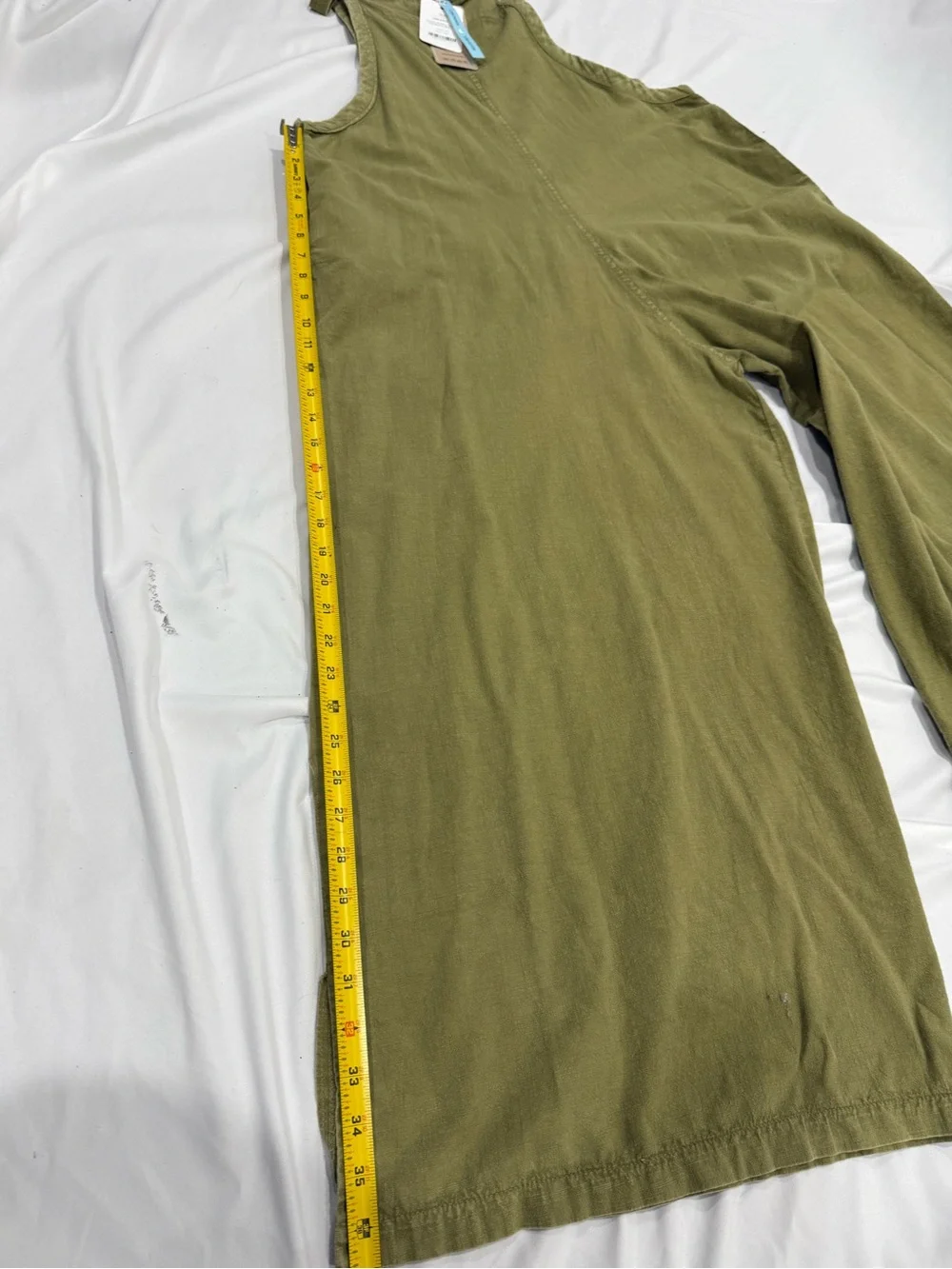 Omeksi Otantik Olive Green Wide Leg Jumpsuit One Size Boho Resort - Picture 5 of 8